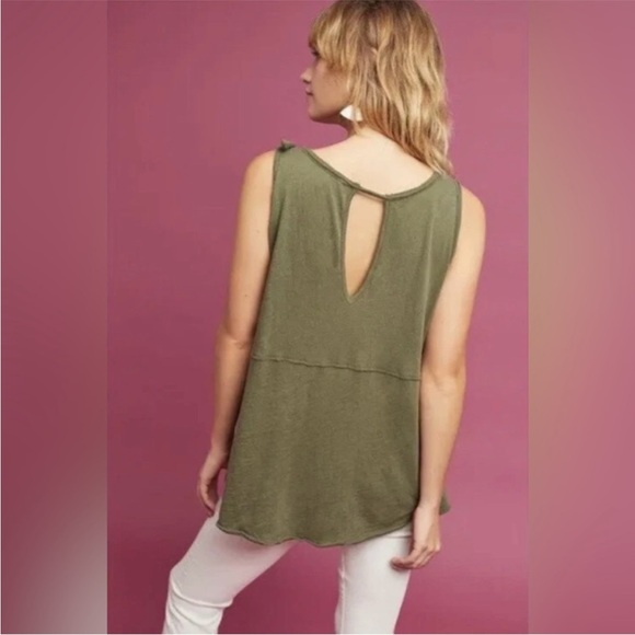Anthropologie Pure + Good Olive Green Tie Strap Tank XS - Picture 2 of 5